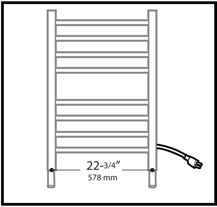 TW-BC-08BS-FS2 Barcelona Freestanding Towel Warmer Installation illustrations
