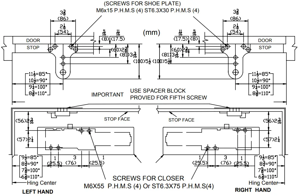 Mounting instruction