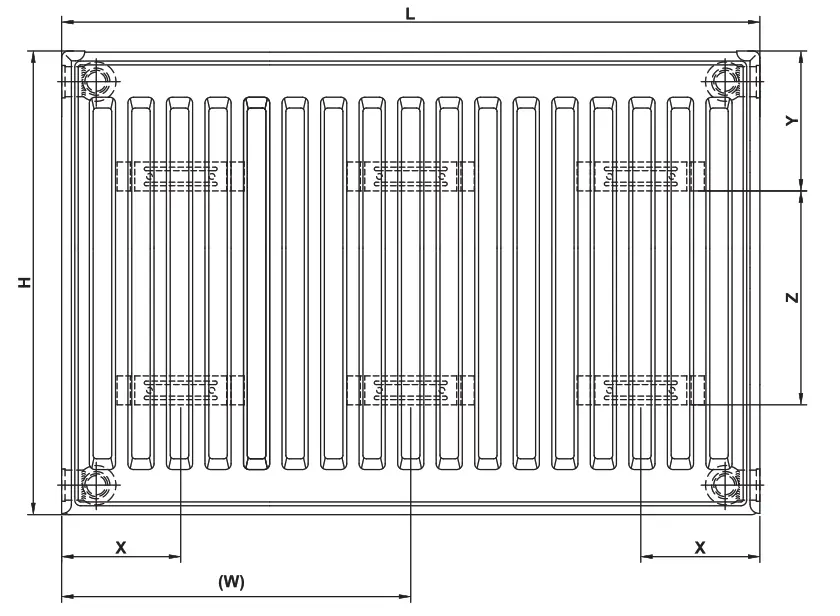 SCREWFIX 2744BTU Double Panel Plus Single Convector Radiator 500 x 700mm White - FIG 1