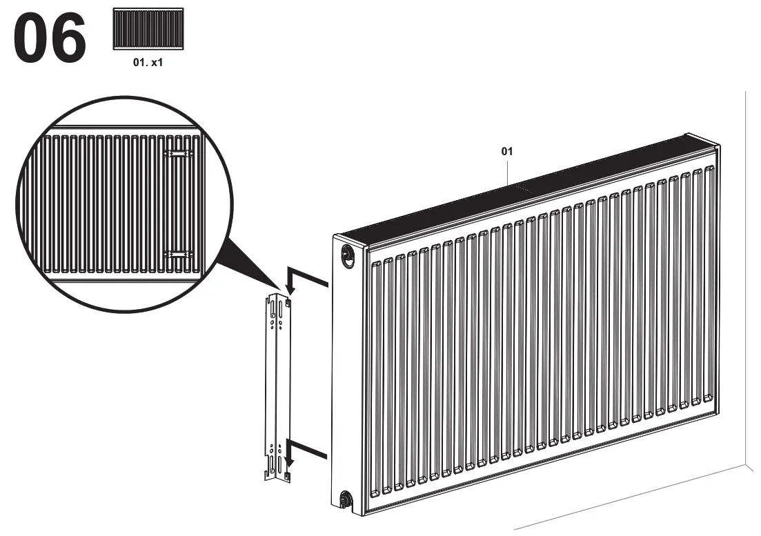 SCREWFIX 2744BTU Double Panel Plus Single Convector Radiator 500 x 700mm White - FIG10