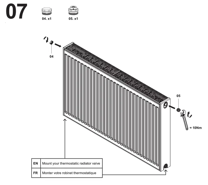 SCREWFIX 2744BTU Double Panel Plus Single Convector Radiator 500 x 700mm White - FIG11