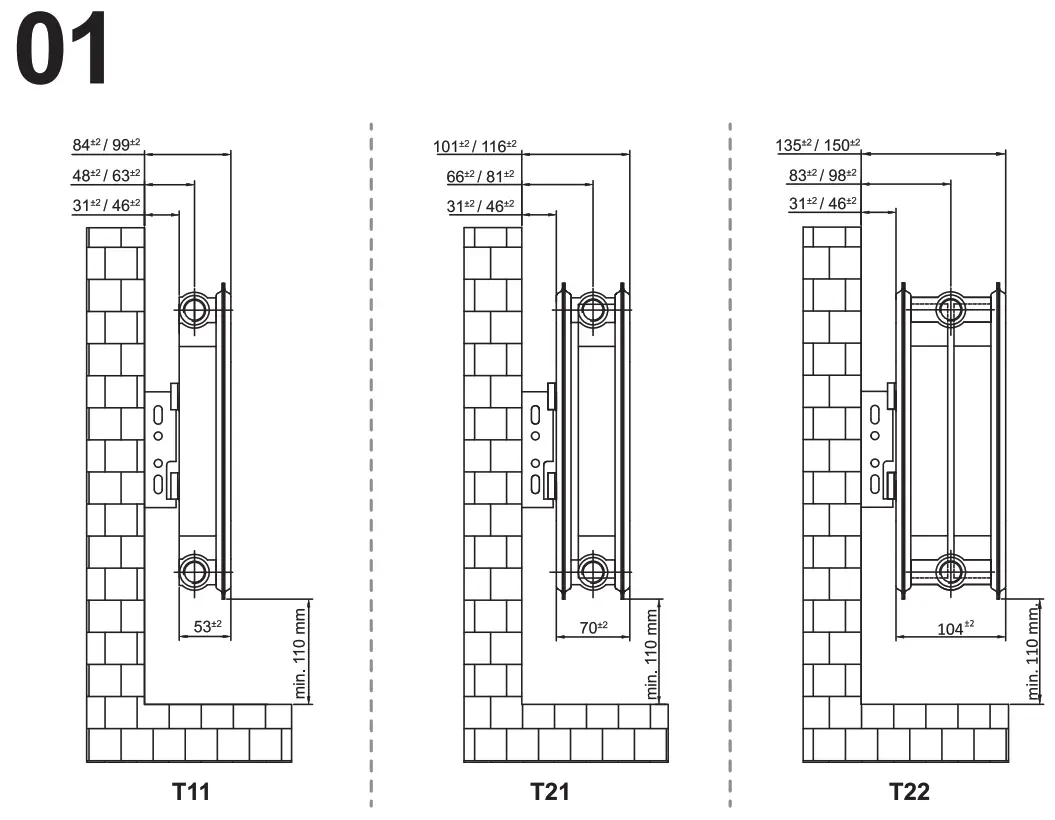 SCREWFIX 2744BTU Double Panel Plus Single Convector Radiator 500 x 700mm White - FIG2