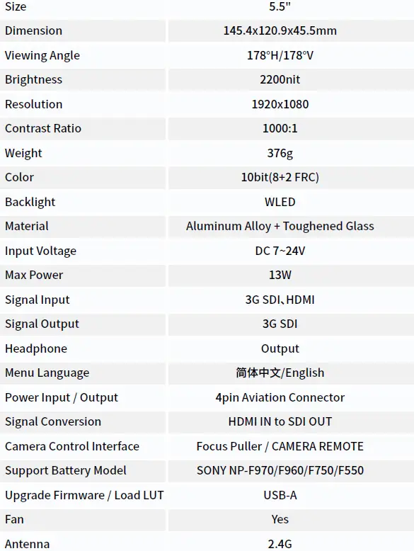 PortKeys BM5WR SDI 5.5 Inch Touch Screen Monitor 41'