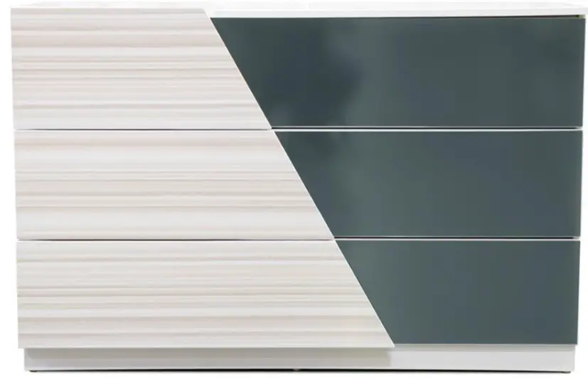 Best Master Furniture 3 Drawer Zebra Gray Dresser 31 in H x 47 in W x 19 in. D -