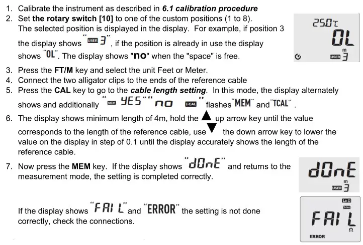 elma 6501 Cable Length Tester - Save the resistance in a cable type of your choice