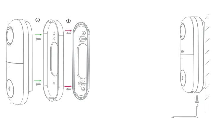 Angle Wall Mount + Bracket + Doorbell Installation