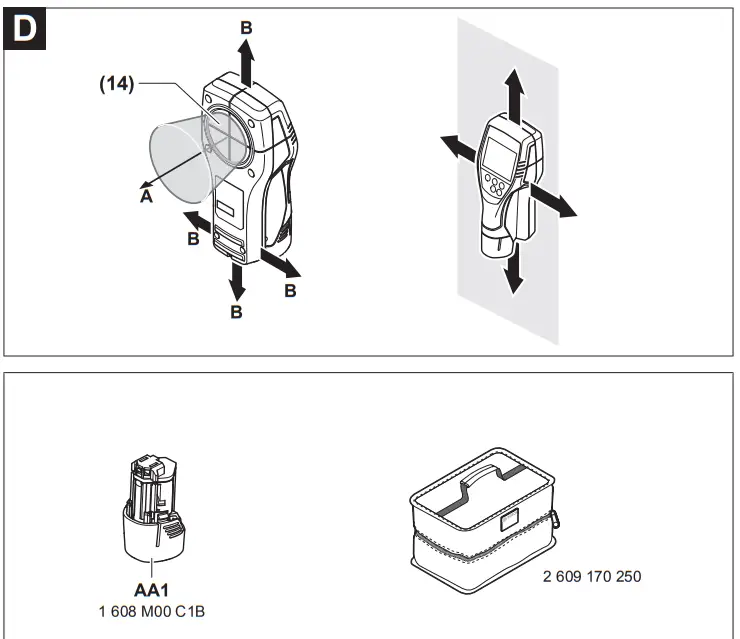 BOSCH 0601081303 D-tect 120 Professional Wall Scanner Detector fig 3