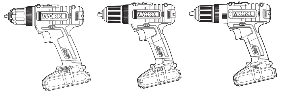 WORX WX100 20V Cordless 10mm Drill Driver Skin -