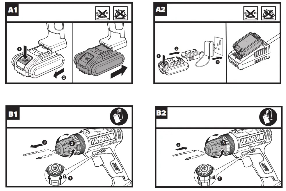 WORX WX100 20V Cordless 10mm Drill Driver Skin - Fig1