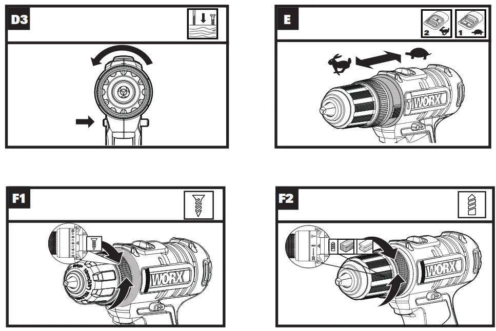 WORX WX100 20V Cordless 10mm Drill Driver Skin - Fig3