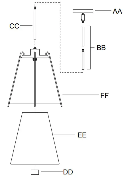 THE HOME DEPOT 3693-338 Dara Light Pendant - Figure 2