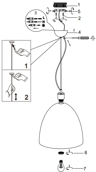 Reality R30681967 Jagger Pendant Light Black 1-Light-FIG2