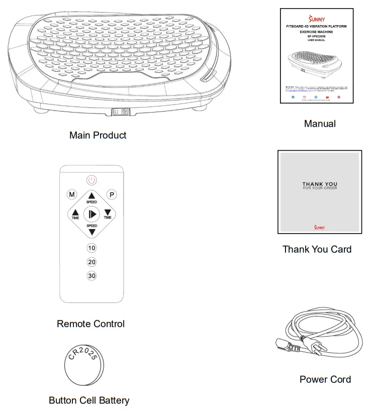 SUNNY HEALTH FITNESS SF VP822058 Fitboard 4D Vibration Platform Exercise Machine-fig3