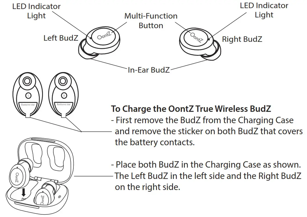 Oontz BudZ Bluetooth Earbuds - OontZ True Wireless BudZ