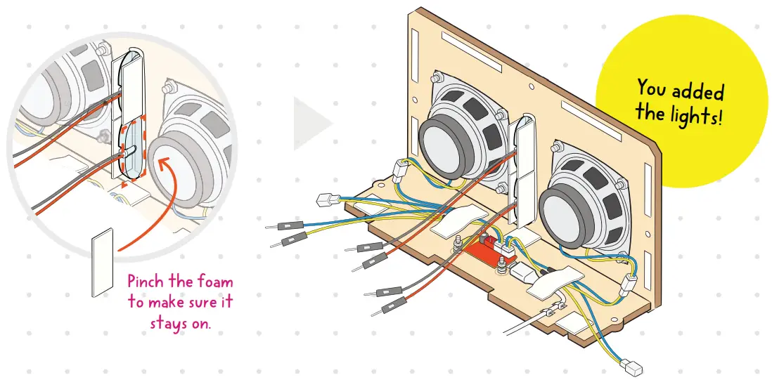 KiwiCo SSPL Kinetic Light Up Speaker - Sticky rectangles