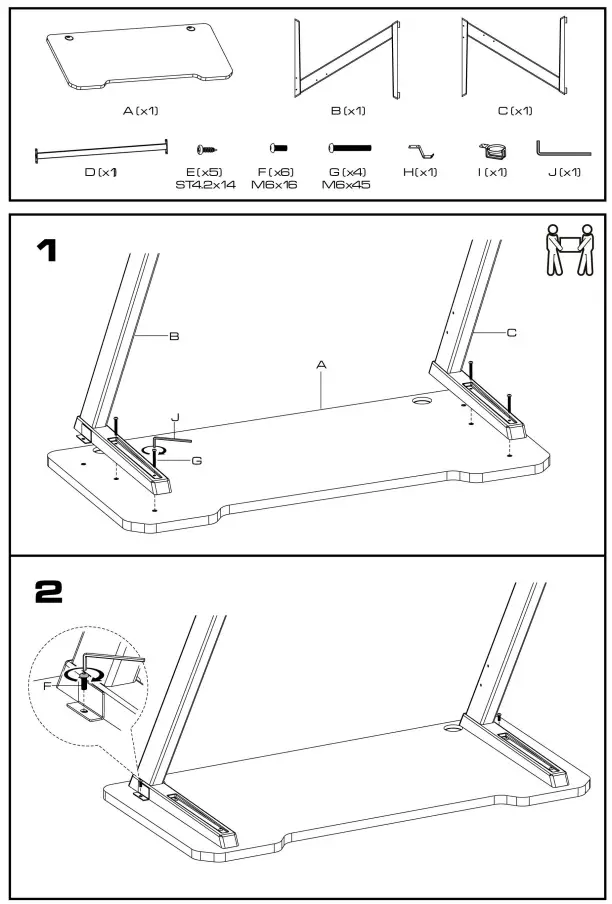 VONYX DB15 Studio &amp Gaming Z Shaped Table -