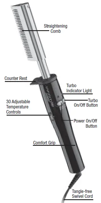 CONAIR 2013G Gold Plated Straightening Comb-Overview