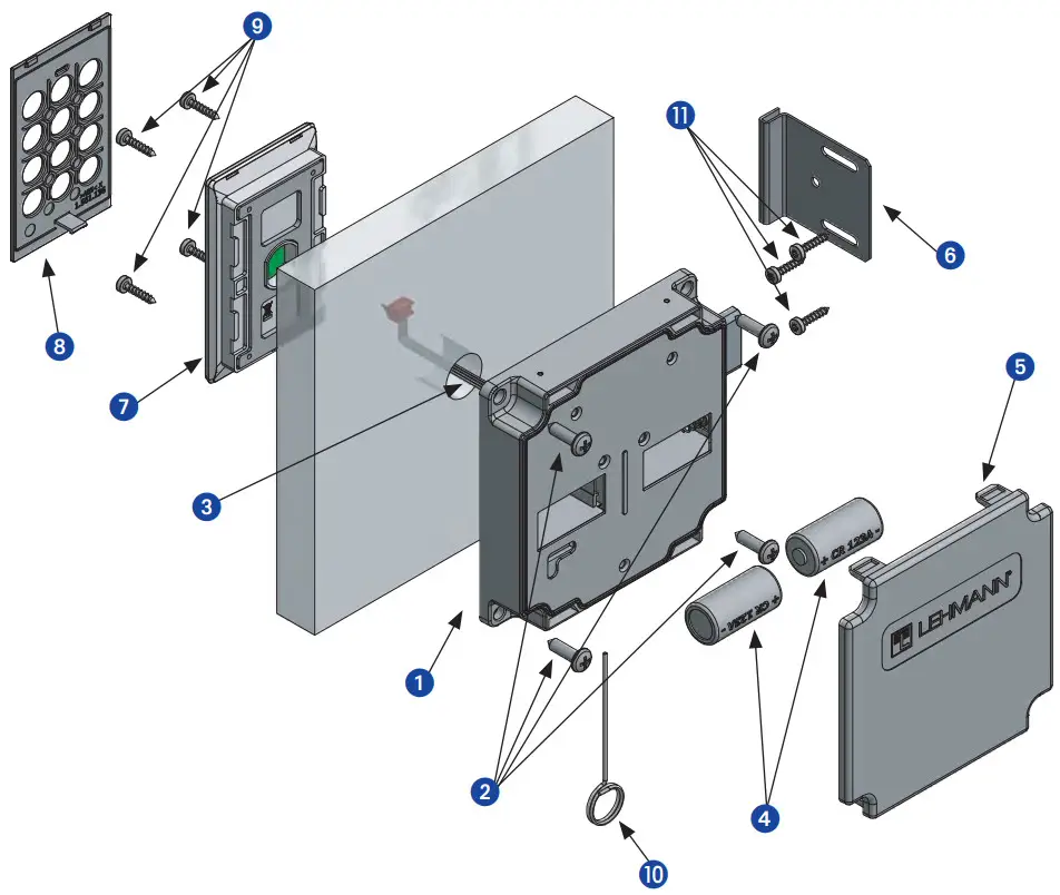 LEHMANN M610 TA03 Locker lock with Keypad - PACKAGE CONTENTS