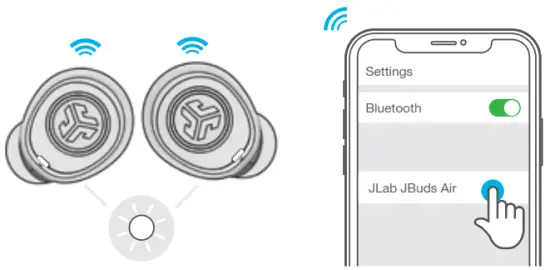 JLAB JBUDS Air True Wireless Earbuds - CONNECTING