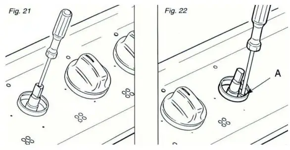 omega OCG64XTGG Gas Cooktop Instruction Manual - Fig 21,22
