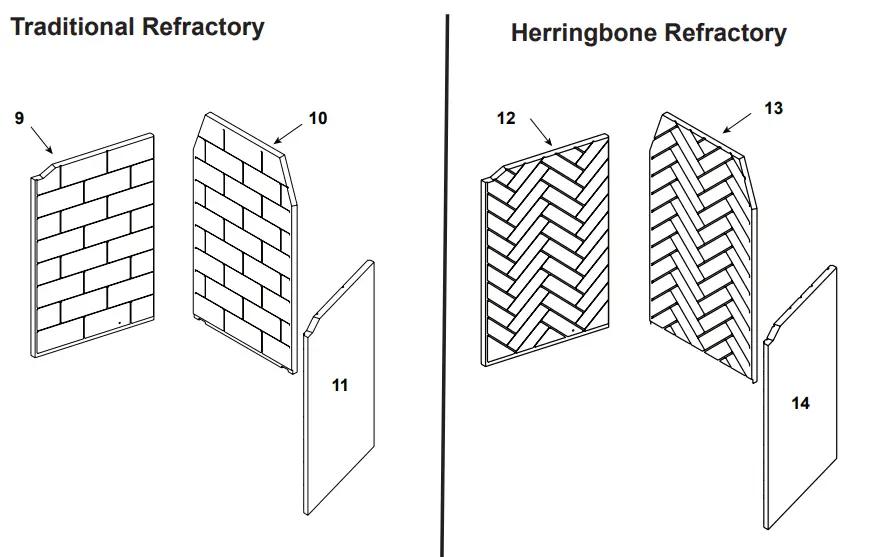 heatilator BIR50 B Wood Fire Place - Refractory