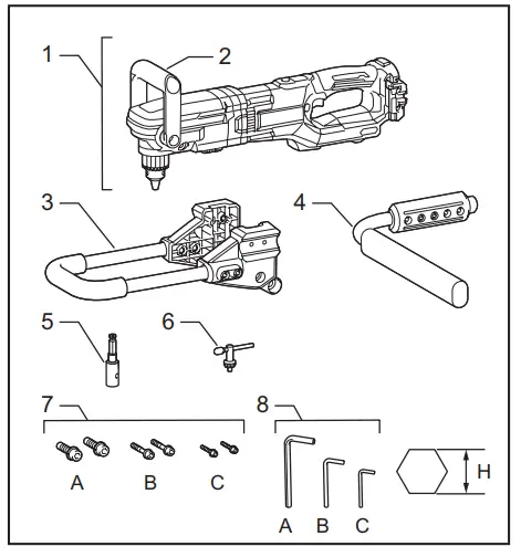 makita DG001G Cordless Earth Auger FIG 2