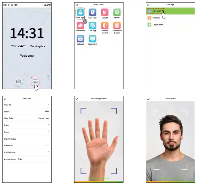 ZKTeco SpeedFace-V5L[QR] Series Visible Light Facial Recognition Terminal 15