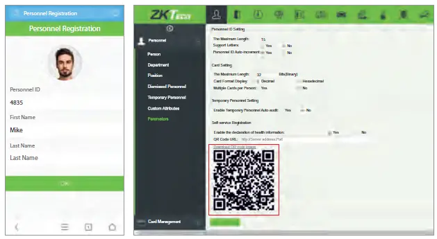 ZKTeco SpeedFace-V5L[QR] Series Visible Light Facial Recognition Terminal 17