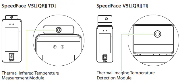 ZKTeco SpeedFace-V5L[QR] Series Visible Light Facial Recognition Terminal 2