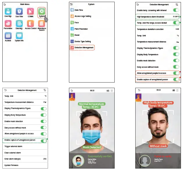 ZKTeco SpeedFace-V5L[QR] Series Visible Light Facial Recognition Terminal 22
