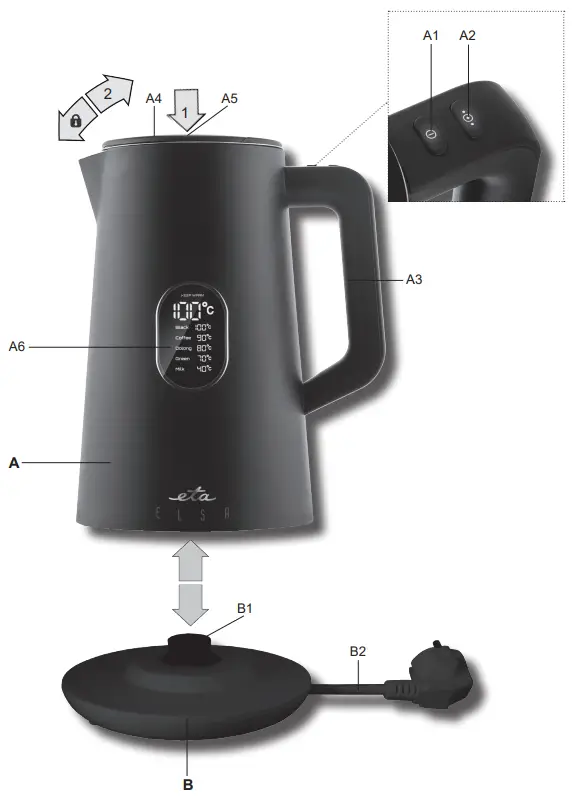eta 5597 Elsa Electric Kettle Instruction Manual - Product Overview
