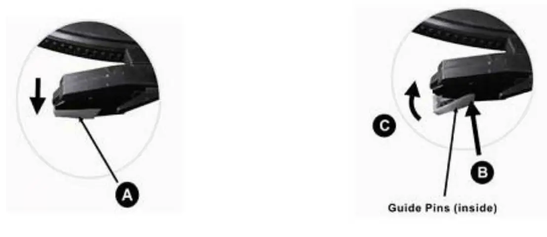 Lenco TT-110 Turntable with Bluetooth Reception and Built-In Speakers - Push the stylus upward as in direction “C” until the stylus locks into the tip position