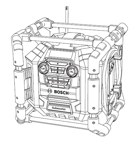 BOSCH-GPB18V-5C-18V Jobsite Radio with Bluetooth 5.0 and Power Station