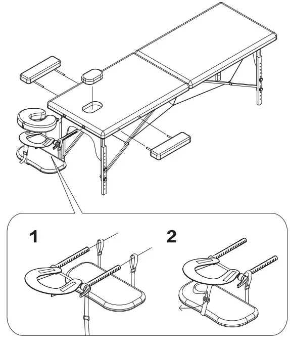 prilinex AMY 0072ZMB 2 Section Wooden Legs Folding Massage Table - Parts 3