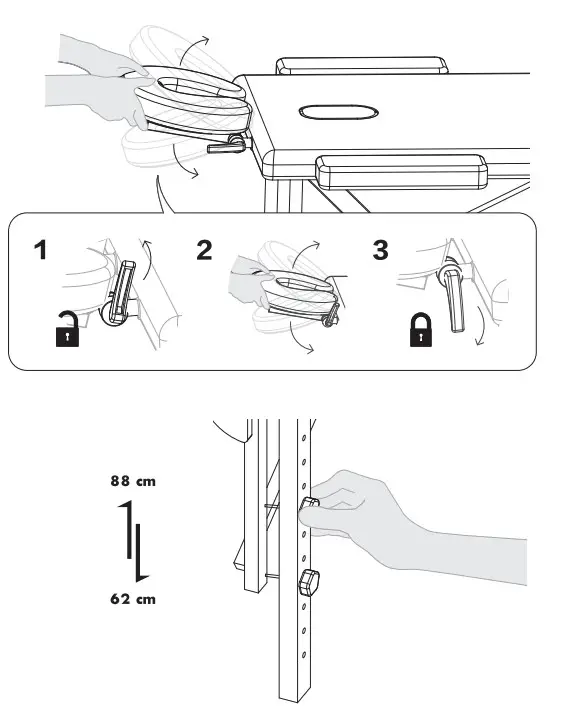 prilinex AMY 0072ZMB 2 Section Wooden Legs Folding Massage Table - Parts 4