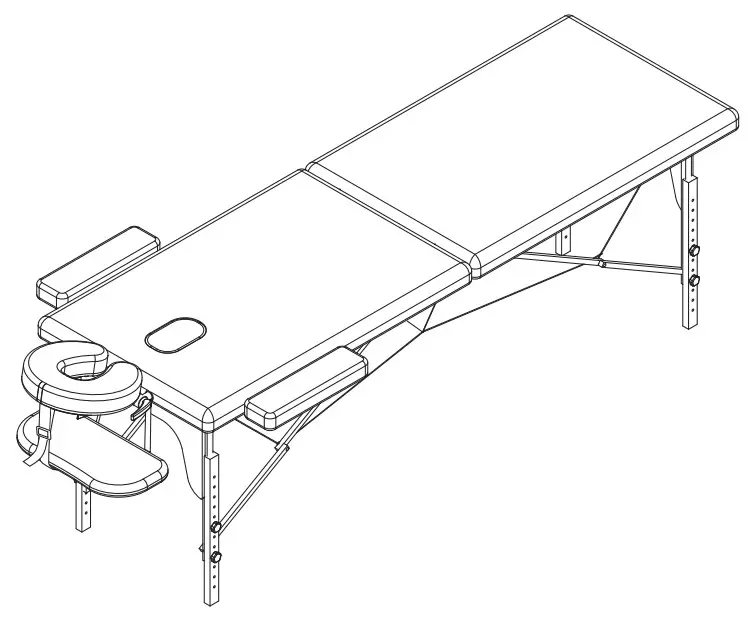 prilinex AMY 0072ZMB 2 Section Wooden Legs Folding Massage Table