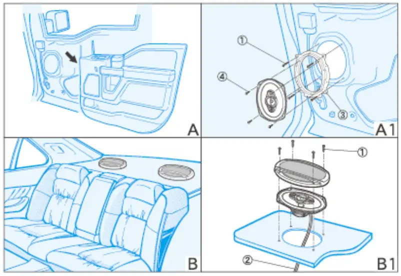 Pioneer TS A692F 6 x 9 4 Way Coaxial Speaker System - instoll