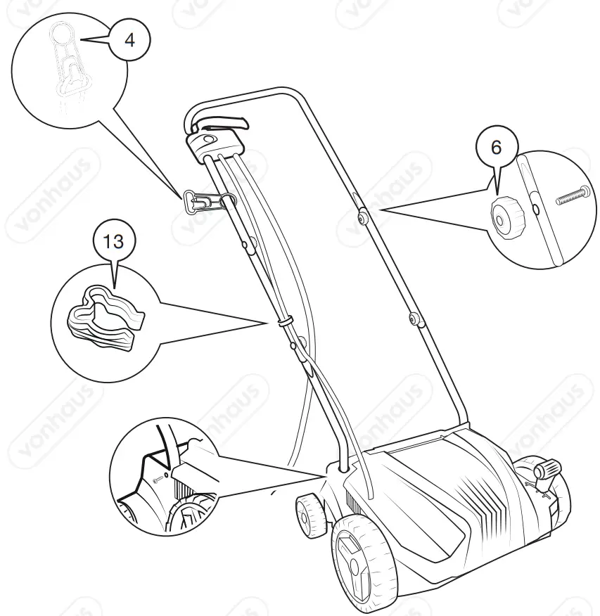 VonHaus 2500191 1300W Lawn Moss Rake - fig 8