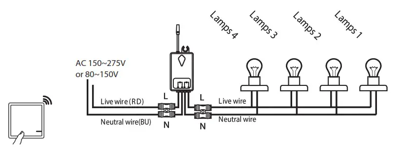 V-TAC Wireless Switch Installing Receiver 2