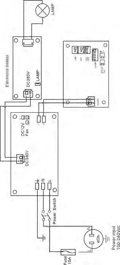 LIGHT SKY 330W Follow Spot Light System - Circuit connectingdiagram