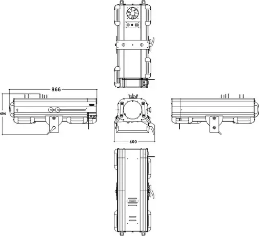 LIGHT SKY 330W Follow Spot Light System - Fixture dimension