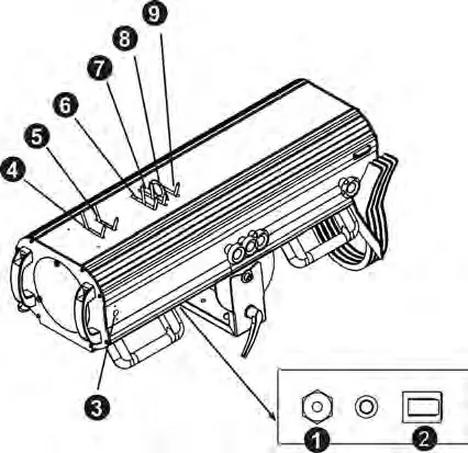LIGHT SKY 330W Follow Spot Light System - Lamp-on operation