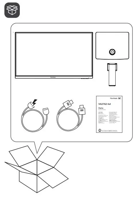 ViewSonic VA2762-HD 27-Inch Display Monitor User Guide - What's in the box