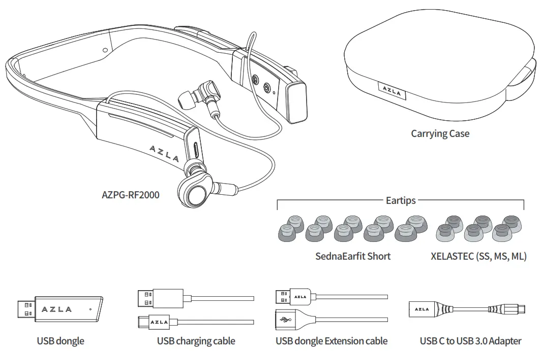 AZLA AZPG RF2000 Wireless Gaming Earphone - fig
