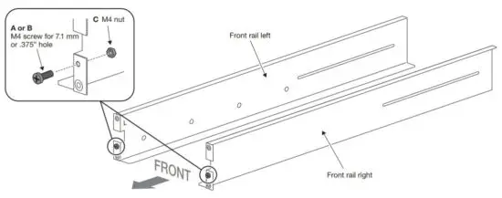 FIG 5 Attach M4 rack screws to the front rails.JPG