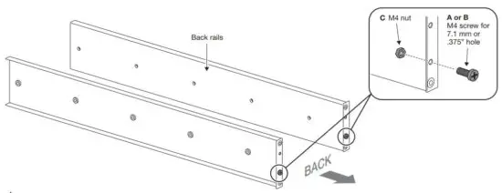 FIG 6 Attach M4 rack screws to the back rails.JPG