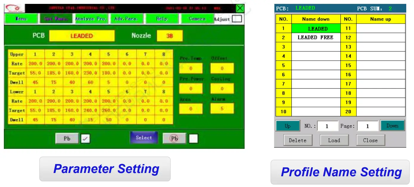 Shuttlestar SV 650A BGA Rework Station- Parameter Settingt