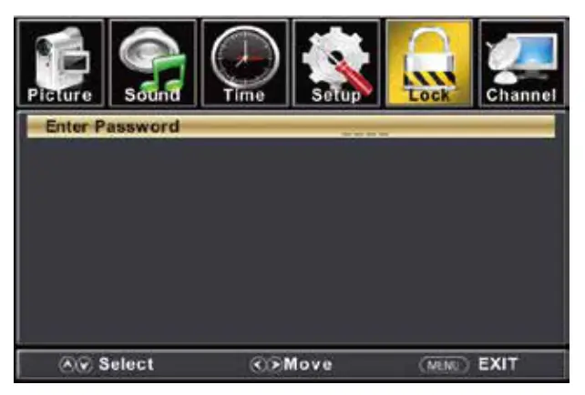 connex CX27A21DC FHD LED TV - Lock Menu
