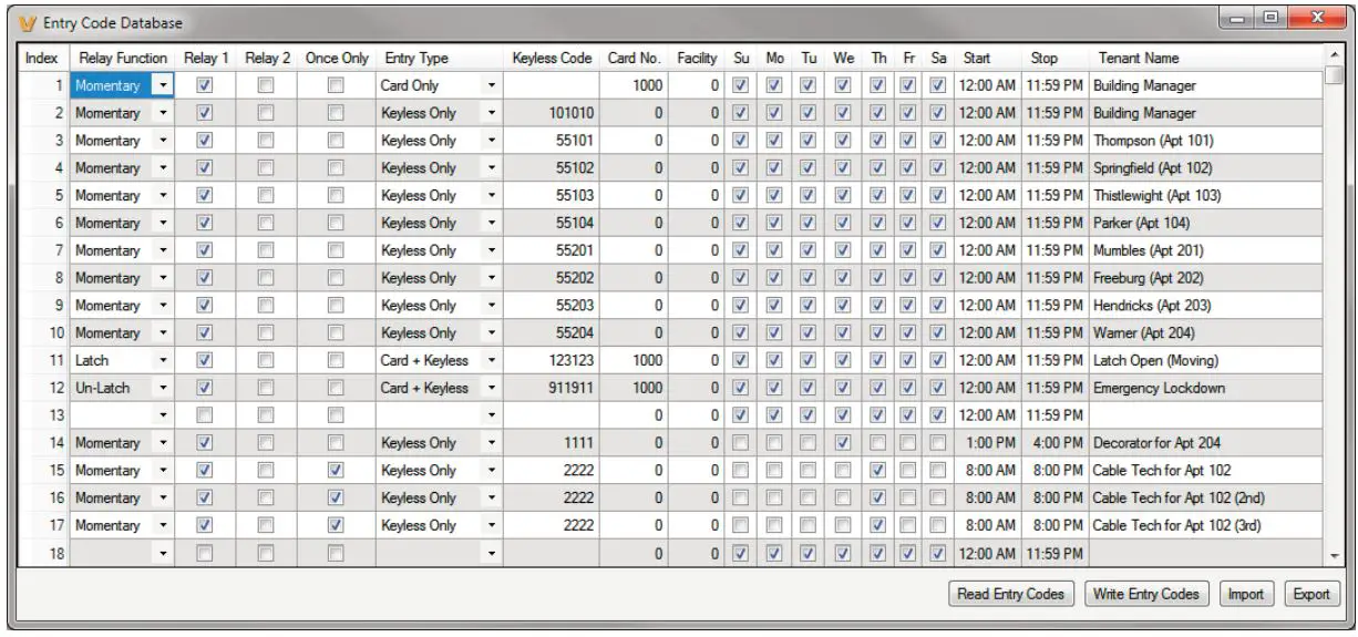 VIKING K-1775-IP Series Phone System with Proximity Card Reader and Video Camera User Manual - Entry Code Database