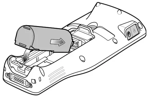 ZEBRA RZ H271 Mobile Computer - Installing the Battery 1
